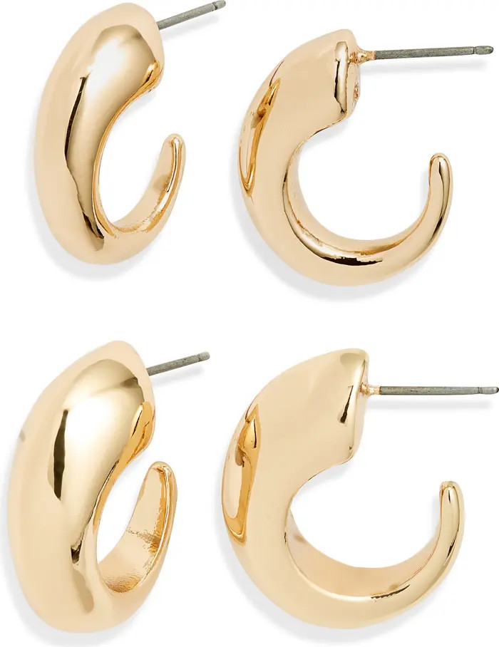 Set of 2 Tapered Hoop Earrings | Nordstrom