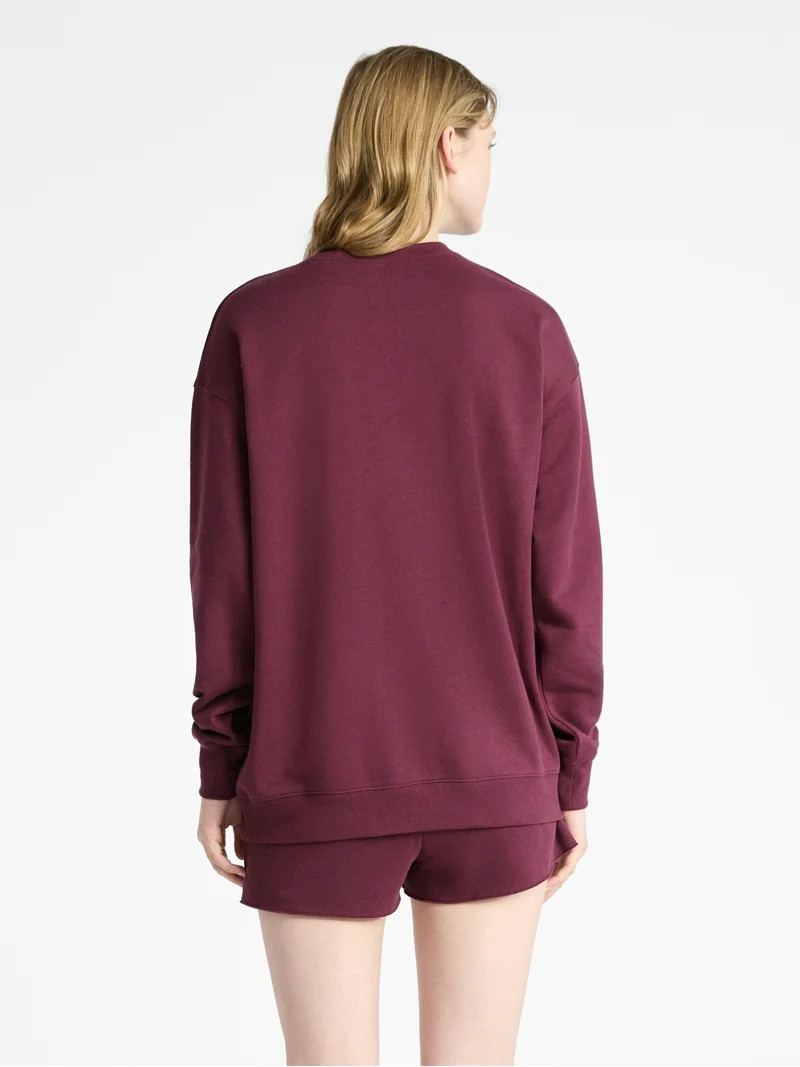No Boundaries Fleece Oversized Sweatshirt with Long Sleeves, Women’s | Walmart (US)