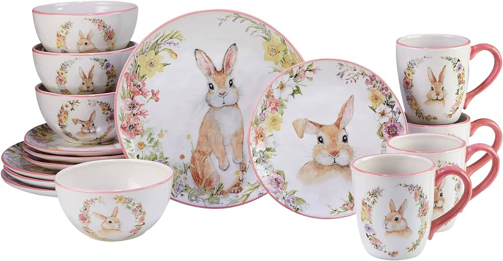 Certified International Easter Garden 16 pc Dinnerware Set, Service for 4, Multicolored | Amazon (US)