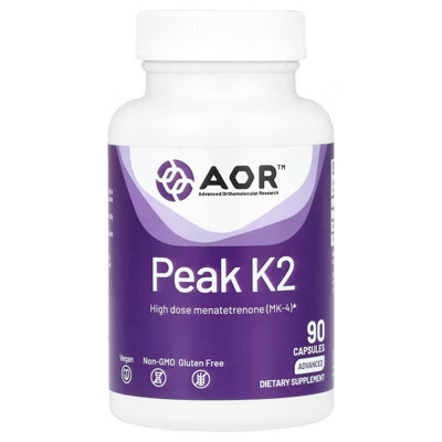 Advanced Orthomolecular Research AOR Peak K2, 15 mg, 90 Capsules | Target