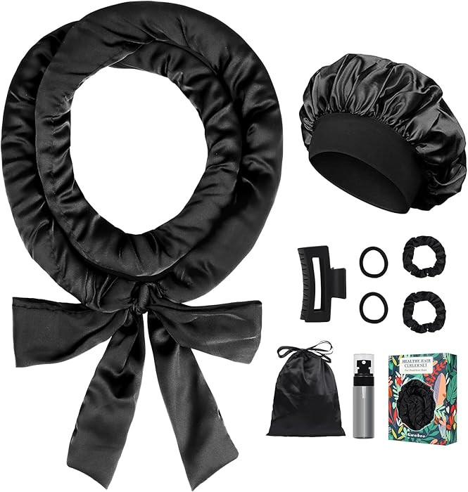 Satin Heatless Curls Overnight Hair Curlers to Sleep In Hair Curler Rollers No Heat Hair Wrap for... | Amazon (US)