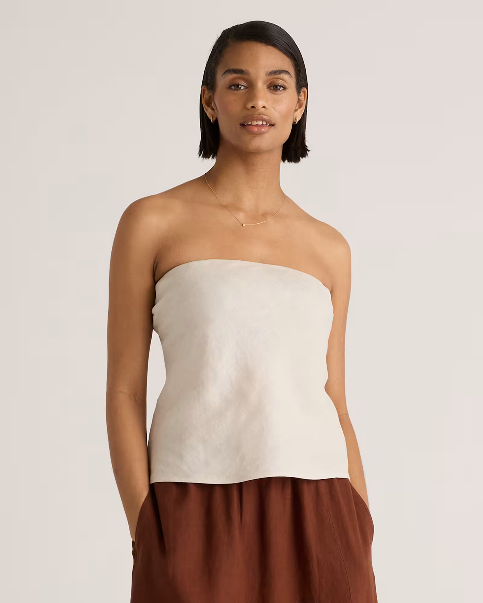 100% European Linen Strapless Top | Quince