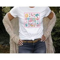 Summer T-Shirt For Women Shirt Girls Tee Love Tshirt Beach Cover Up Fun | Etsy (US)