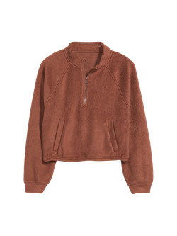 Oversized Sherpa Half-Zip Sweatshirt for Women | Old Navy (US)