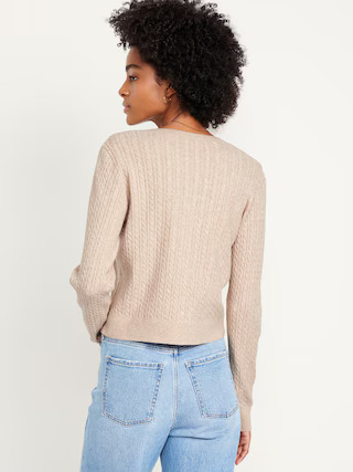 SoSoft Cable Crop Cardigan Sweater | Old Navy (US)