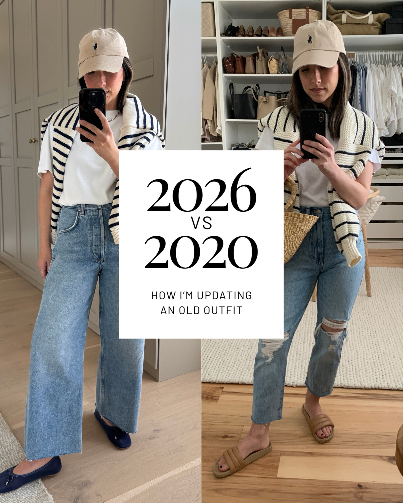 Similar outfit formula, just styled with a little more intention. A few small changes in proportions, accessories, and balance can completely change how an outfit feels.

Updated Outfit Details:
J.Crew tee medium
Minnow Sweater small
Citizens of Humanity Ayla jeans 24
Rag & Bone flats 5
The Row bag medium
Polo Ralph Lauren hat
Dorsey James necklace 15"

#LTKmomlife #LTKPetite