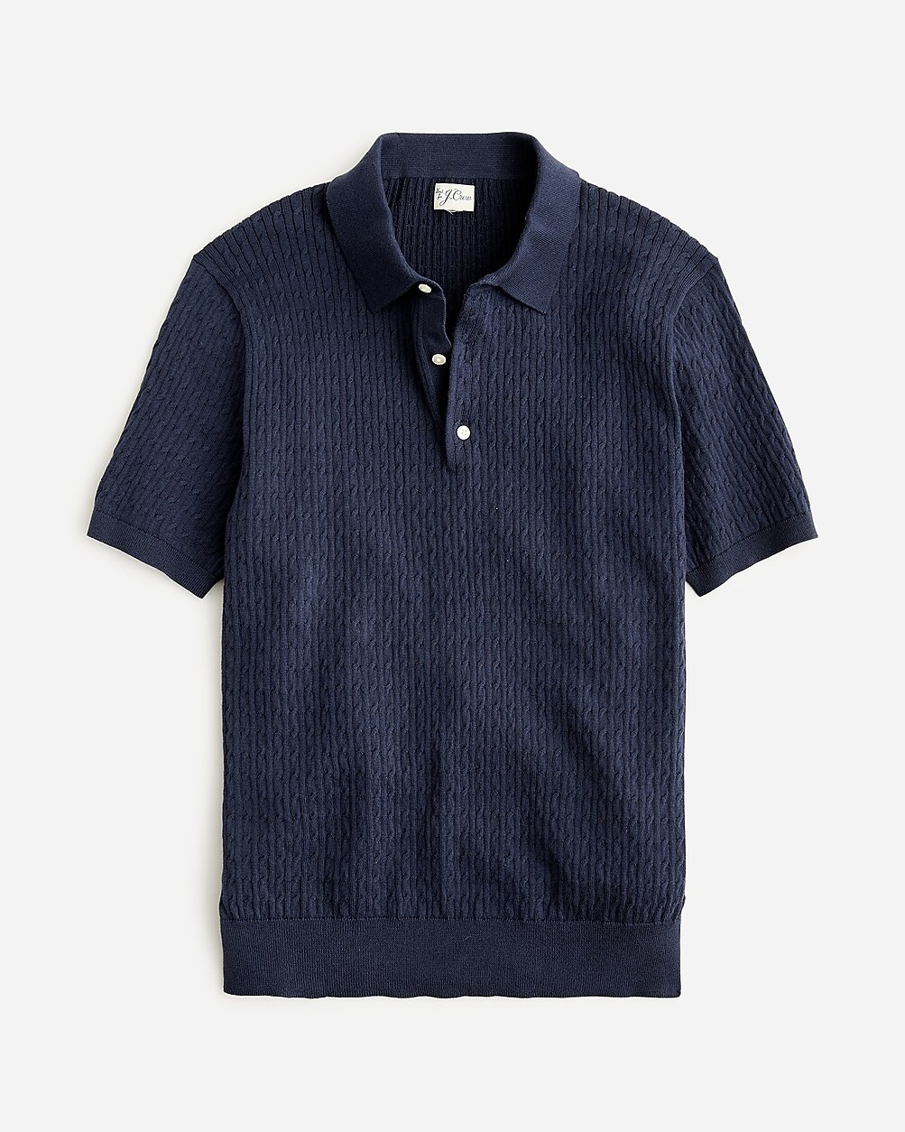 Short-sleeve cotton cable-knit sweater-polo | J. Crew US