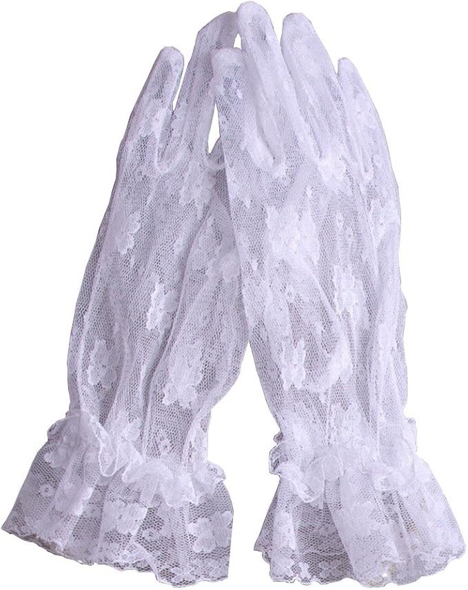 Tea Party Gloves Prom Evening Party Accessories Short Wrist Length | Amazon (US)