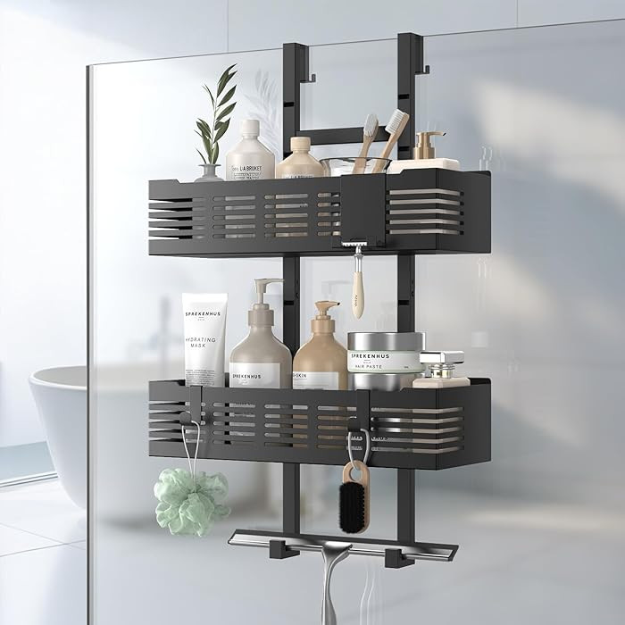 Hodzeed Shower Caddy Hanging Over The Door, Rustproof Shower Shelves with Hooks Black Shower Rack... | Amazon (CA)