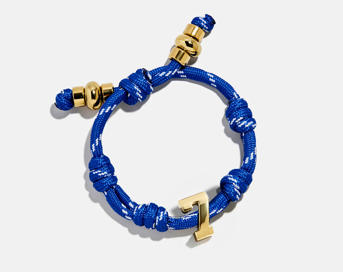 Knotty Varsity Number Custom Bracelet - Cobalt Single Digit | BaubleBar