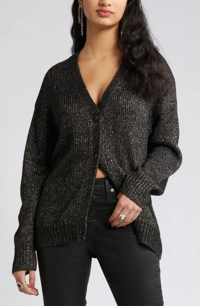 Open Edit Metallic Cardigan | Nordstrom | Nordstrom