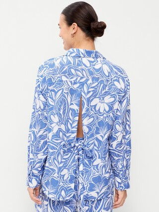 Open-Back Button-Down Shirt | Old Navy (US)
