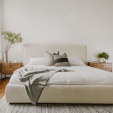Simple Modern Upholstered Bed - Cream | West Elm (US)