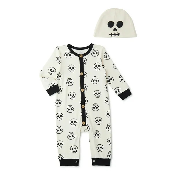 Halloween Way To Celebrate! Baby Boy and Girl Unisex Coverall and Hat Outfit Set, 2-Piece, Sizes ... | Walmart (US)