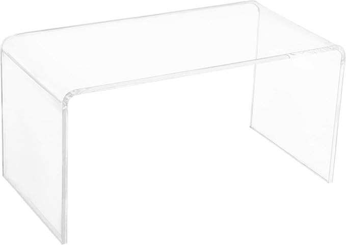 HOMCOM 32" Long Rectangle All Acrylic 20mm Thick Waterfall Coffee Table, Clear | Amazon (US)