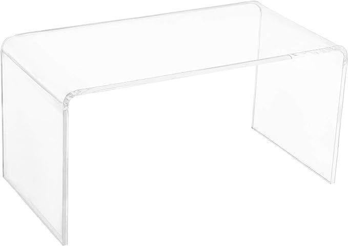HOMCOM 32" Long Rectangle All Acrylic 20mm Thick Waterfall Coffee Table, Clear | Amazon (US)