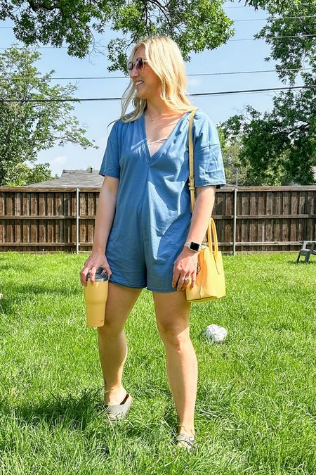 The cutest throw on and go romper for summer! ☀️

I grabbed this one in a size M and I just realized it’s REVERSIBLE 😱

Super soft and comfortable and it has pockets on the sides for mom things! 🙌🏼✨

#LTKfindsunder50 #LTKActive #LTKSeasonal