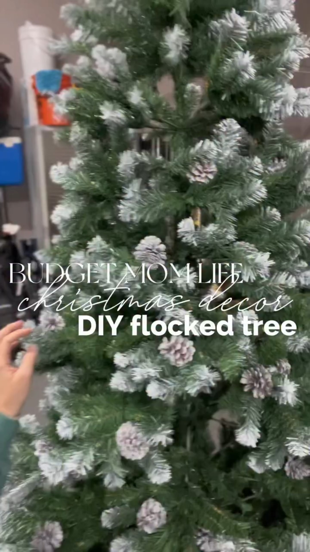 DIY Flocked Christmas Tree — bought the tree for $79 last year + got 2 bags of flocking for under $50 on Amazon this year.

Saved $150-$200 total bc flocked trees are pricey!!