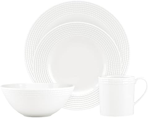 Kate Spade New York Wickford 4-piece Place Setting, 5.4 LB, White | Amazon (US)