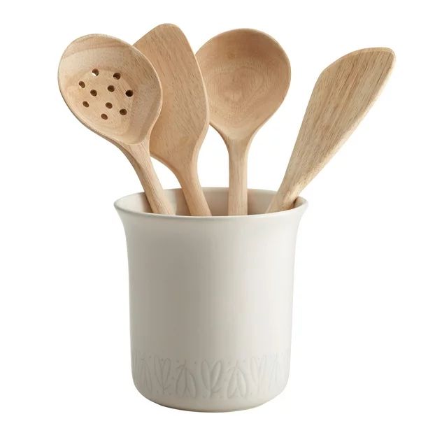 Ayesha Curry Home Collection Ceramic Tool Crock, French Vanilla - Walmart.com | Walmart (US)