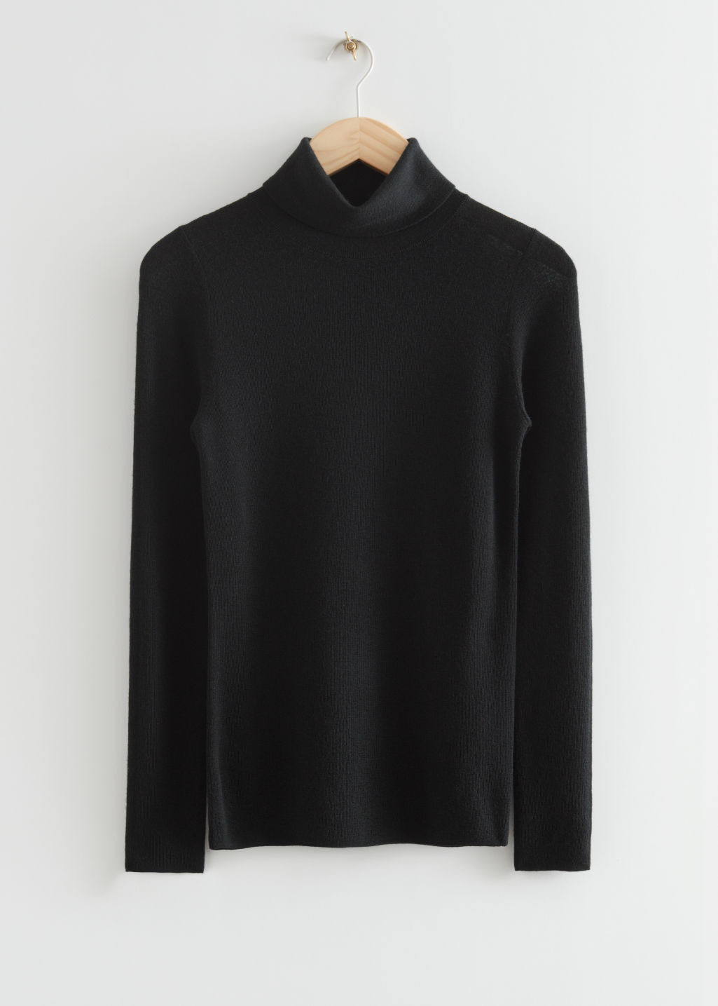Fitted Merino Knit Turtleneck - Black | & Other Stories US
