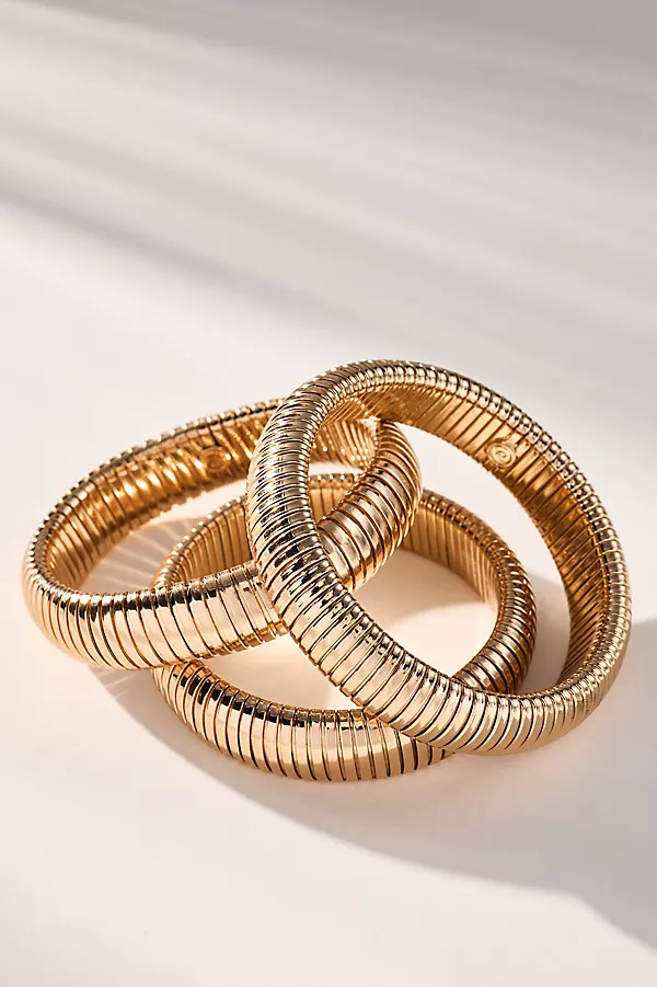 Ettika Flex Snake Chain Stretch Bracelets, Set of 3 | Anthropologie (US)