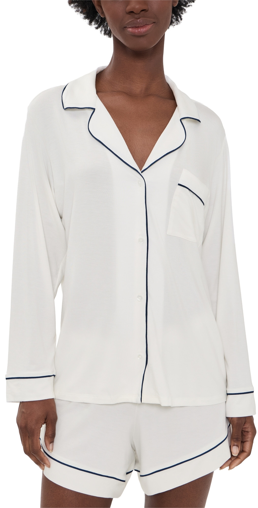 Eberjey Gisele Pajama Set Ivory/Navy S | Shopbop