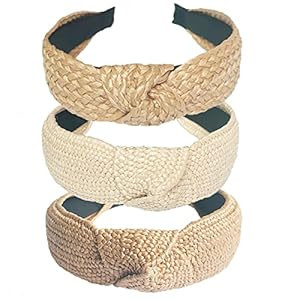 3 pack Straw Headbands Fashion Rattan Wide Head Band Boho Headband Summer Bohemian Woven Headwear... | Amazon (US)