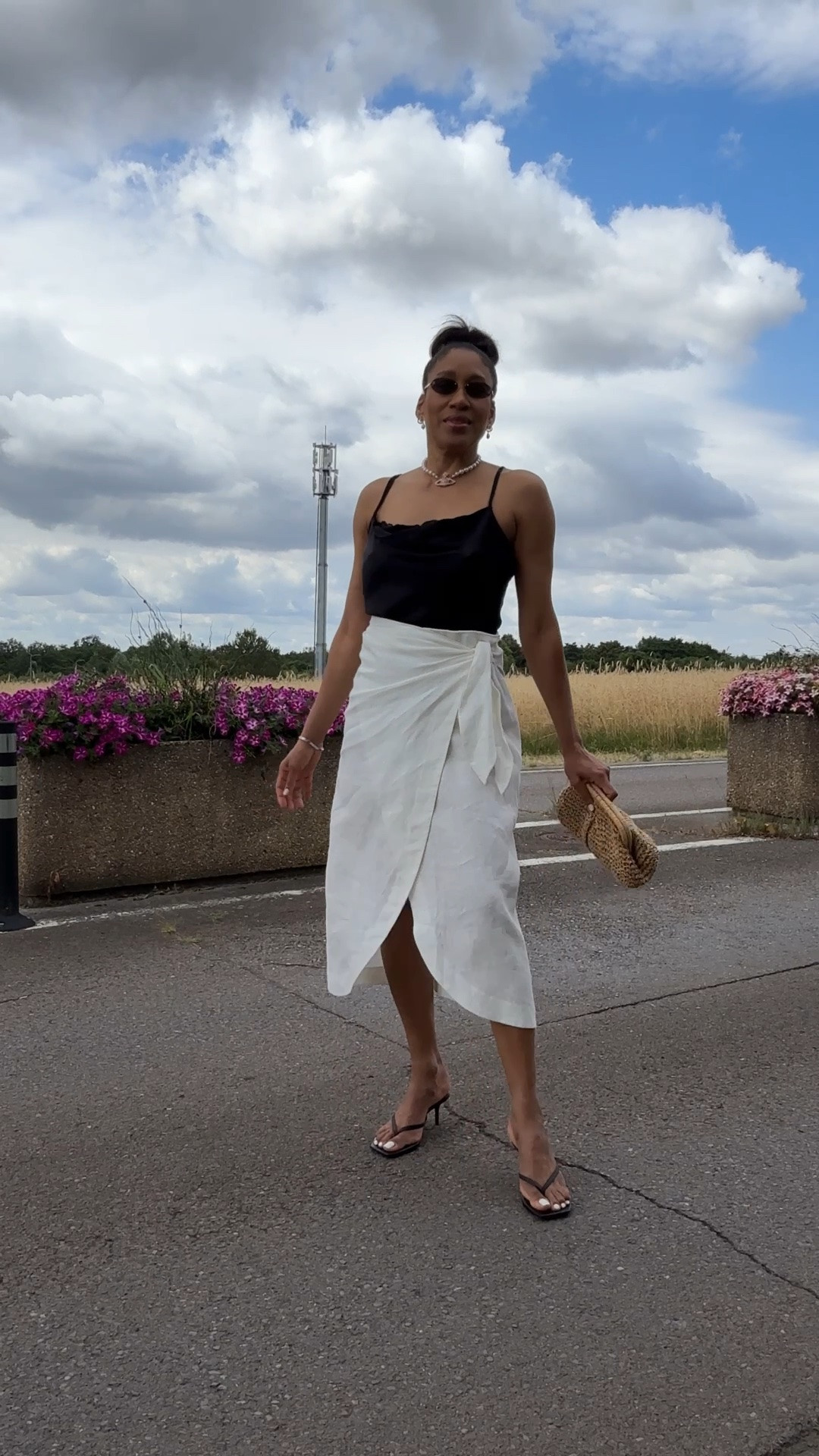 Elegant Summer Date Night Outfit.

Wrap tie skirt, linen skirt, silk top, kitten heels thong sandals, maxi skirt, white skirt, raffia bag, clutch bag, black and white outfit. summer outfit, casual outfit. 

#LTKEurope #summeroutfit #outfitidea

#LTKootd #LTKSeasonal #LTKOver40