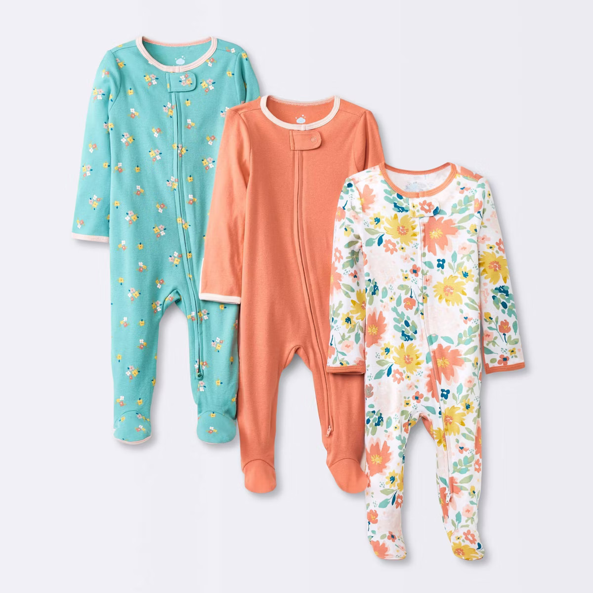 Baby Girls' 3pk Tight Fit Zip-Up Sleep N' Play - Cloud Island™ | Target