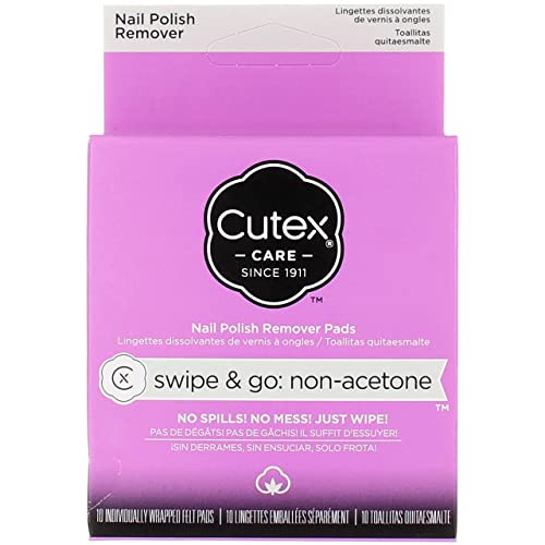Cutex Care Swipe & Go Non-Acetone Nail Polish Remover Pads 10ct | Amazon (US)