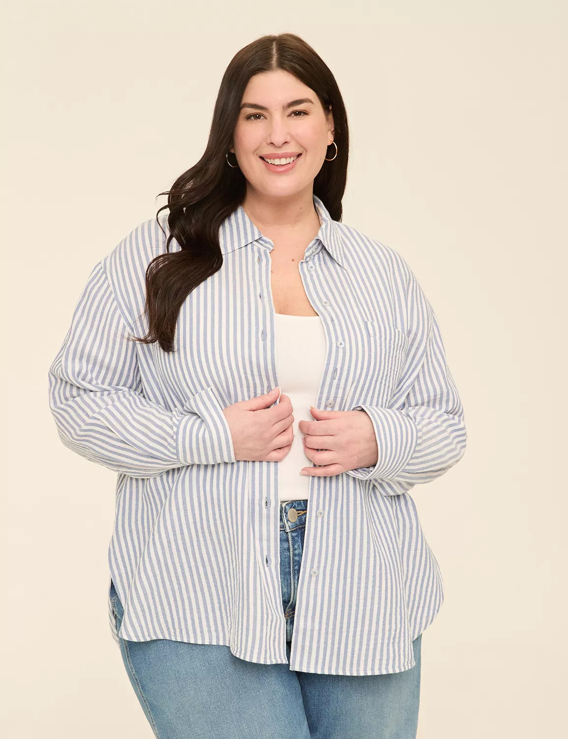 Gauze Button-Down Top | Lane Bryant (US)