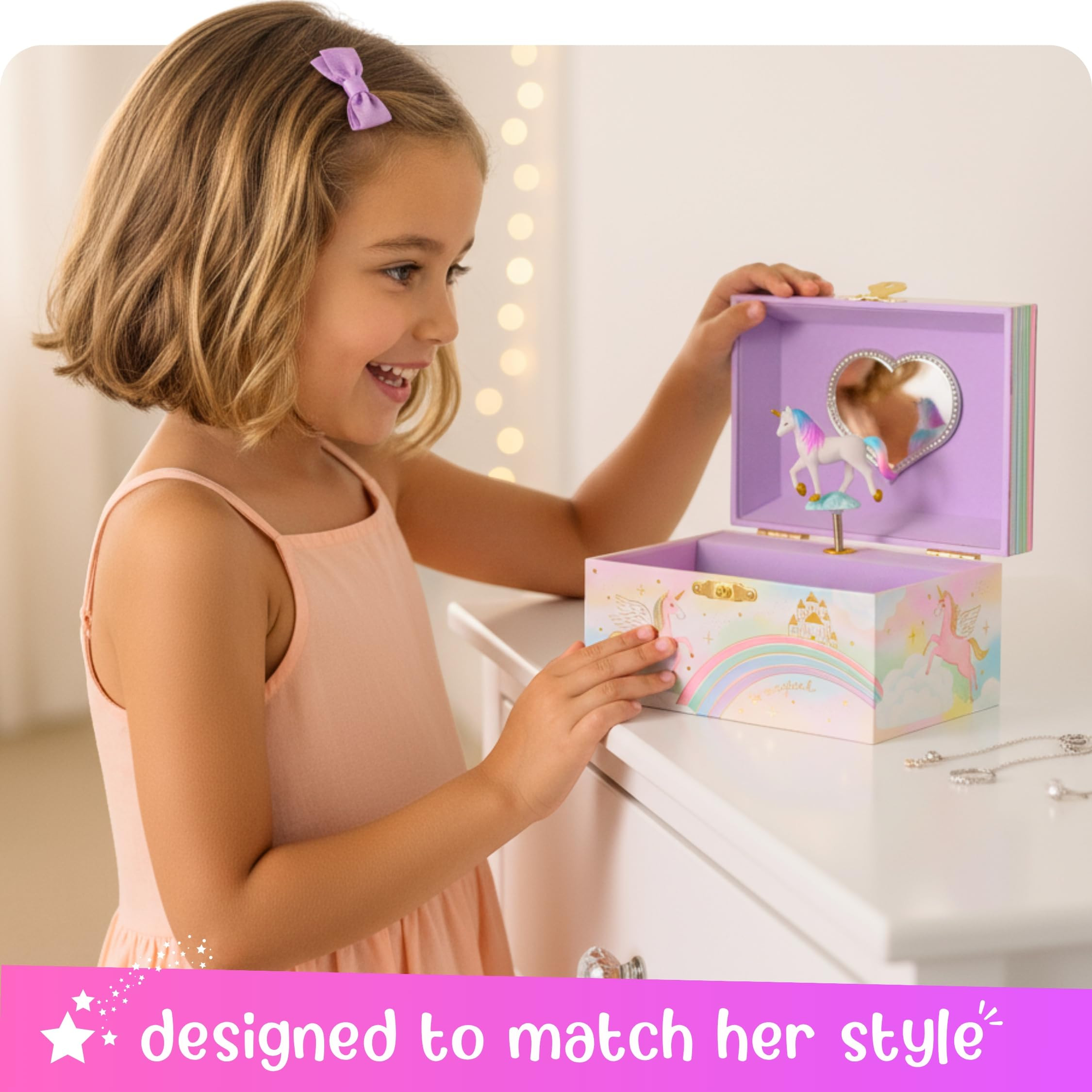 Giggle & Honey Musical Jewelry Box for Girls - Kids Jewelry Box, Unicorn Toys for Girls 4-6, Unic... | Amazon (US)