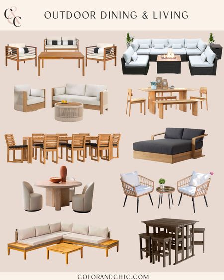 Outdoor patio furniture pieces! Including both outdoor dining and living. Seating big enough for 8 people or as little as 2  

#LTKstyletip #LTKhome