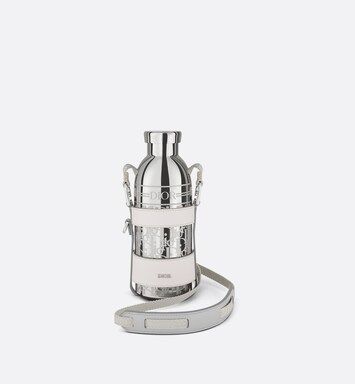Dior Aqua Bottle with Shoulder Strap Off-White Grained Calfskin and Dior Oblique Stainless Steel ... | Dior Beauty (US)