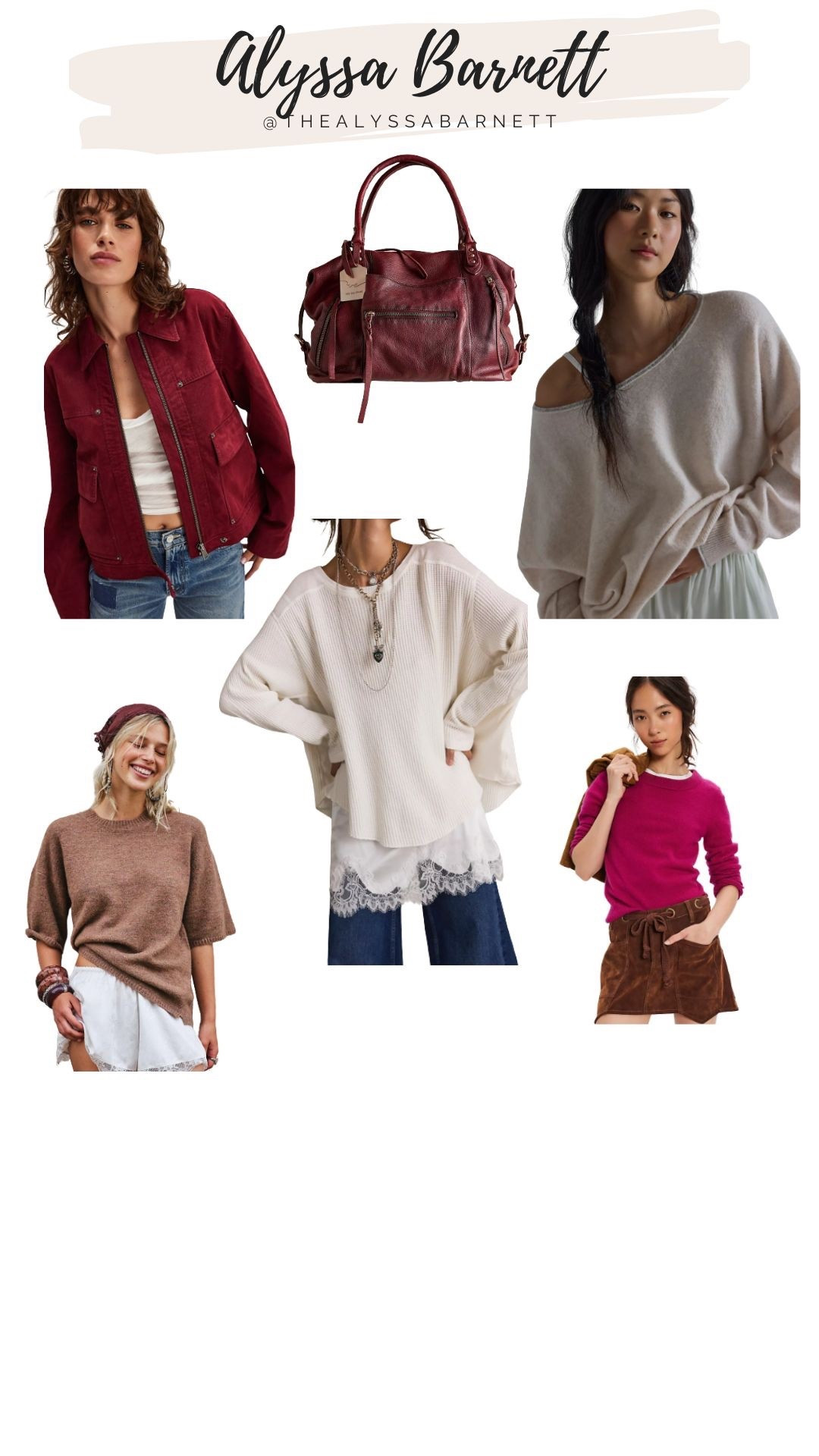 New fall, autumn items from Free People. lace, maroon, browns, skirts, jackets, cozy sweaters

#LTKStyleTip #LTKFallSale #LTKSaleAlert