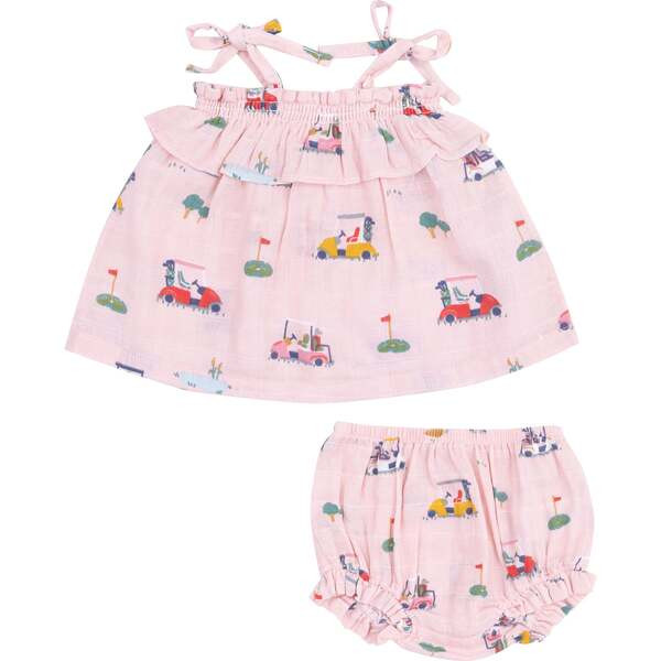 Ruffle Top & Bloomer, Golf Cart Cuties Pink | Maisonette