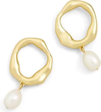 Cultured Freshwater Pearl Frontal Hoop Earrings | Nordstrom
