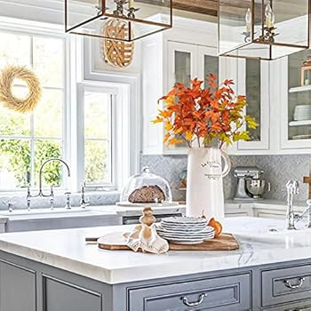 Phliofd 4Pcs Artificial Maple Leaves Branches 21.6in Fake Fall Leaves Stems Plants Outdoor Greene... | Amazon (US)