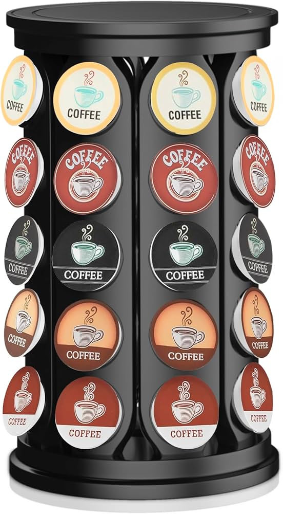 CEHNCEH K Cup Holder, Coffee Pods Holder Storage Organizer Stand Carousel Compatible with 40 Keur... | Amazon (US)