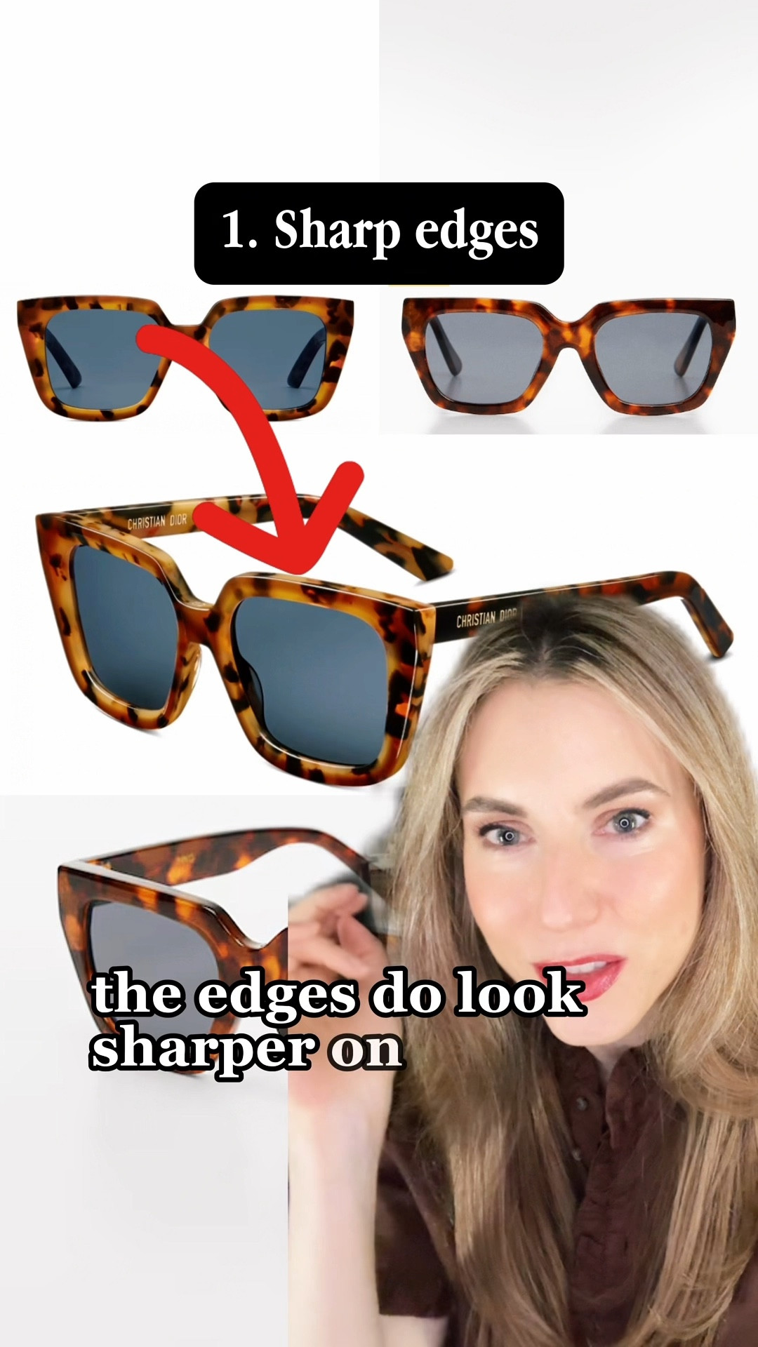 What makes frames look luxurious:
1. Sharp edges
2. Defined tortoiseshell pattern
3. Precise 3D shape
4. Deliberate finish: very glossy if glossy, plush matte if matte
5. Materials
6. Connections
7. Arms
8. Hinges

You can play around with these specs to arrive at a frame that feels right to you. Maybe you prefer a simple arm with a tip to a fully sculptural arm. Maybe you want sunglasses that look like a party favor in order to balance out a really polished look.

What I love most is a deliberate expression of your own preferences.

#LTKFindsUnder50 #LTKVideo #LTKStyleTip