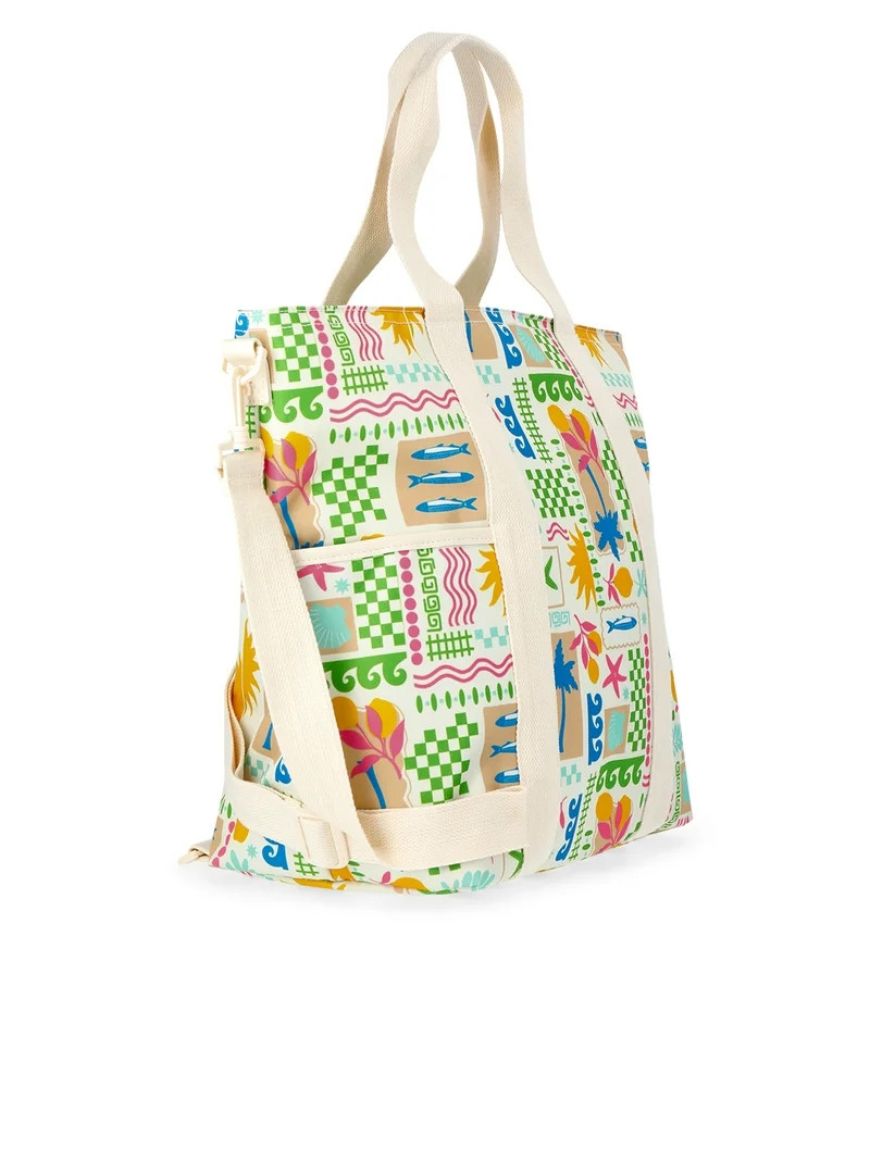 No Boundaries Women's Beach Insulated Tote Bag, Multi Coastal | Walmart (US)