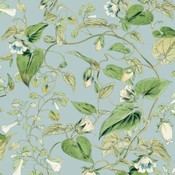 Moon Flower Wallpaper- Sky Blue | York Wallcoverings