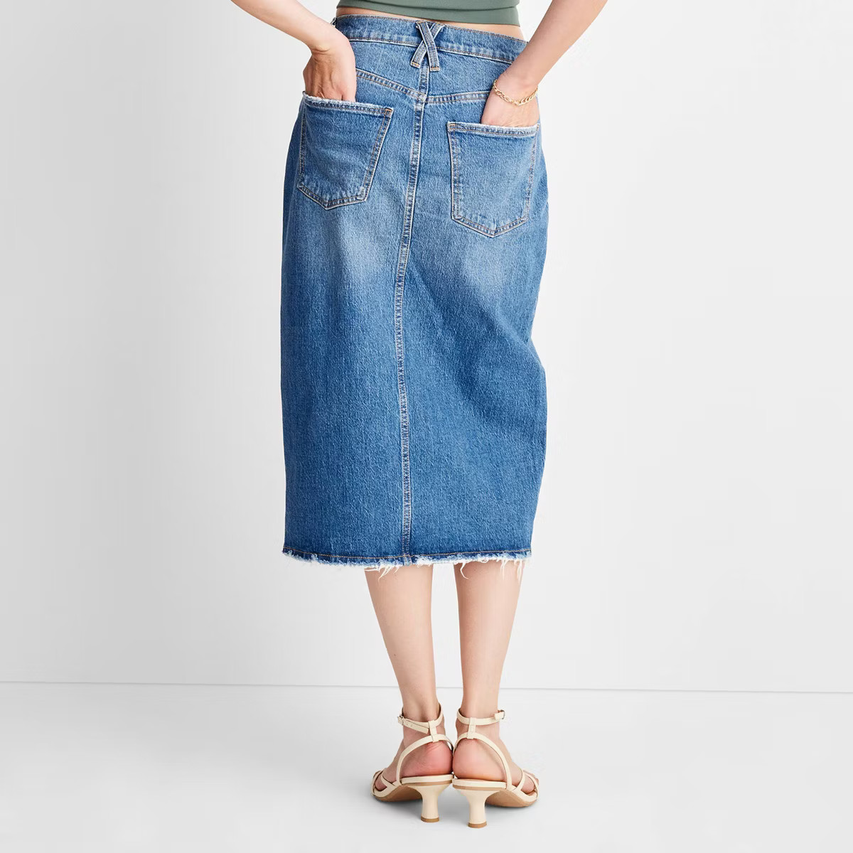 Women's High-Rise Denim Midi Skirt - Universal Thread™ | Target