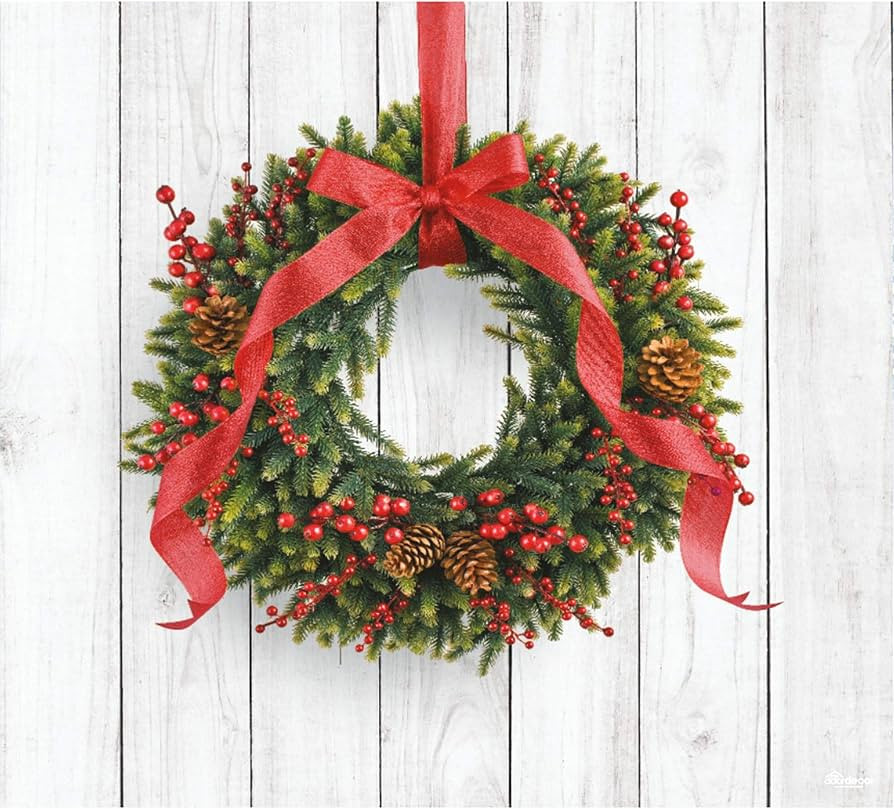 7' x 8' Charming Christmas Wreath Garage Door Banner - Designed to Move with Door | Heartwarming ... | Amazon (US)