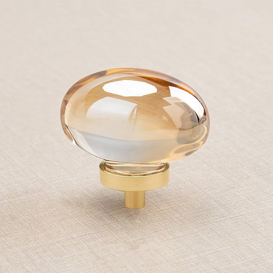 8 Pack Champagne Crystal Cabinet Knobs, Gold Cabinet Knobs Glass Knobs for Dresser Drawers Brass ... | Amazon (US)