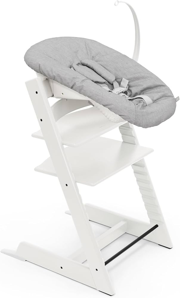 Tripp Trapp Chair from Stokke (White) + Tripp Trapp Newborn Set (Grey) - Cozy, Safe & Simple to U... | Amazon (US)