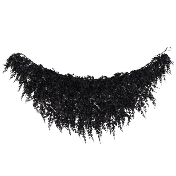 My Texas House Halloween Drapey Faux Cedar Garland, Black, 6' | Walmart (US)