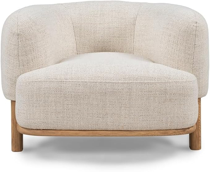 Kosas Home Pasadena Upholstered Traditional Fabric Accent Chair in Cream | Amazon (US)