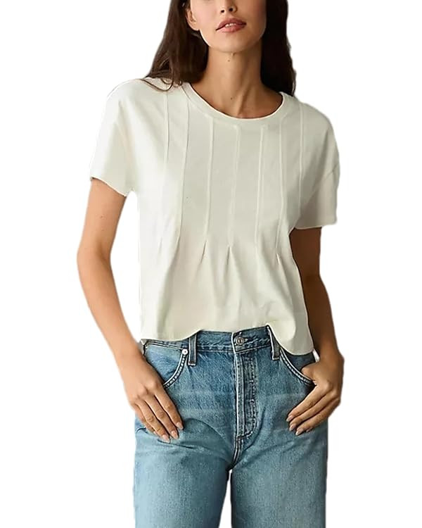 OPCAKM Womens Summer Pleated Swing Tee Casual Babydoll Peplum Tunic Shirts Tops | Amazon (US)